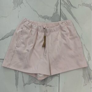 NWT SKIMS Fleece Shorts Women Sz XL Pink Cotton Pink Relax Fit Pockets
